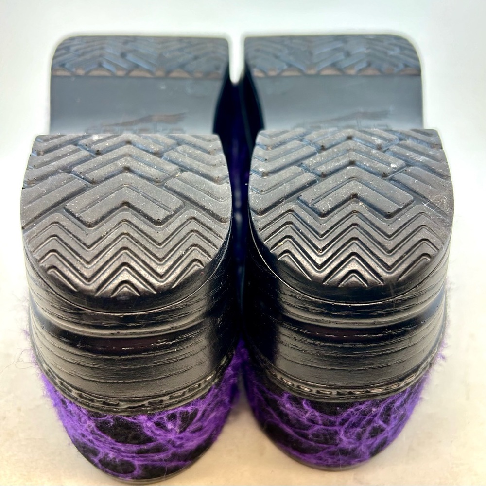 Dansko Purple Swirl Confetti Yarn Scribble Professional Stapled Clogs 38 7.5 8 - Picture 12 of 12